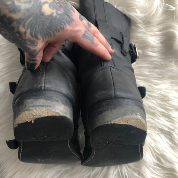 Jeffrey Campbell spiked buckle boots 8 AGF Goth - Picture 6 of 8